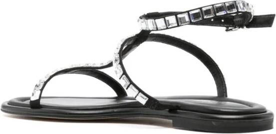 Michael Kors crystal-embellished buckle-fastening sandals Black