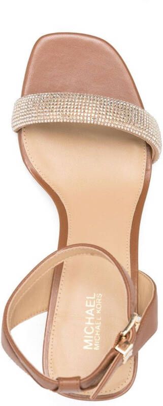 Michael Kors crystal-embellished leather sandals Brown