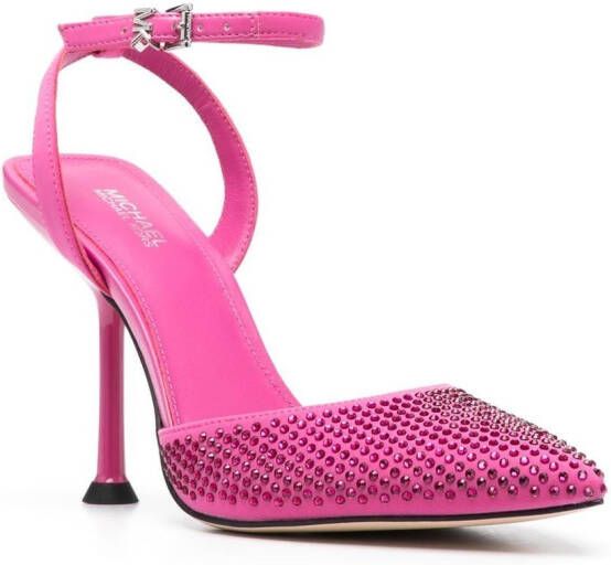 Michael Kors crystal-embellished pointed-toe sandals Pink