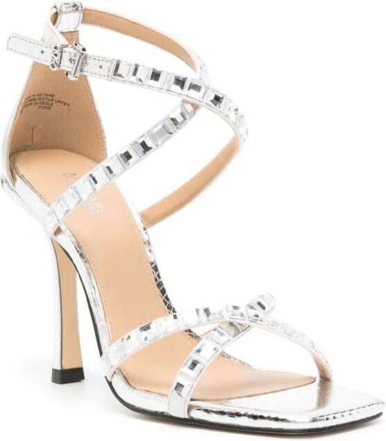 Michael Kors crystal-embellished strappy sandals Silver