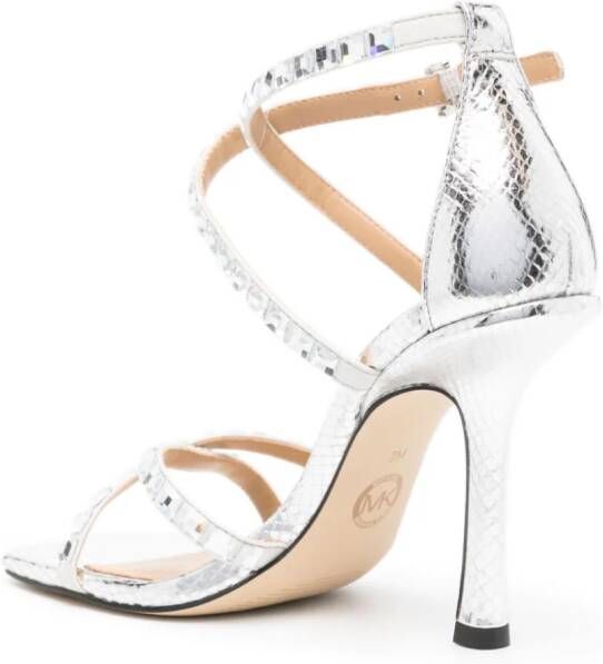 Michael Kors crystal-embellished strappy sandals Silver