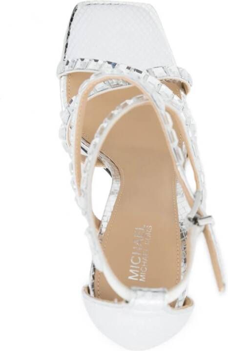 Michael Kors crystal-embellished strappy sandals Silver