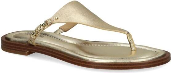 Michael Kors Daniella leather flip-flops Gold