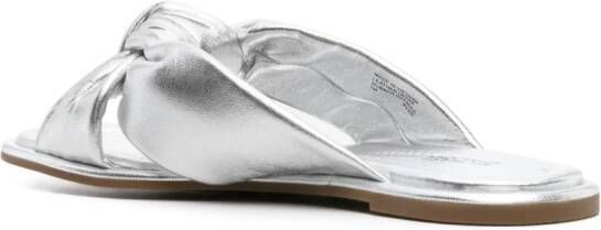 Michael Kors Elena metallic slides Silver