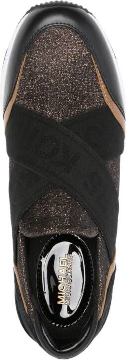 Michael Kors Geena 60mm glitter wedge sneakers Black
