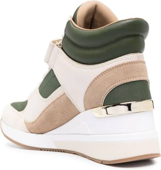 Michael Kors Gentry high-top leather wedge sneakers Neutrals