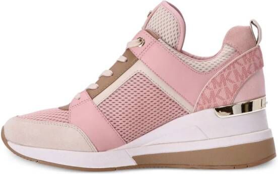 Michael Kors Georgie panelled leather sneakers Pink