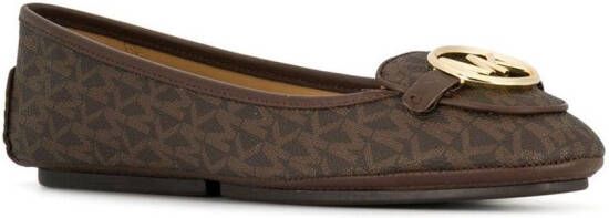 Michael Kors grained ballerina flats Brown