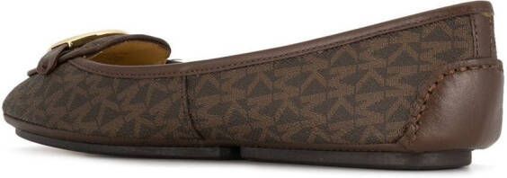 Michael Kors grained ballerina flats Brown
