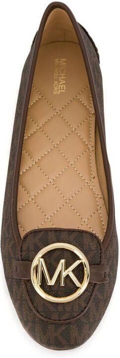 Michael Kors grained ballerina flats Brown