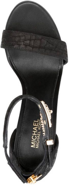 Michael Kors Hamilton 100mm chain-embellished leather sandals Black
