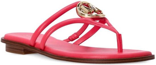 Michael Kors Hampton logo-plaque thong-strap slides Pink