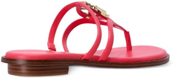 Michael Kors Hampton logo-plaque thong-strap slides Pink