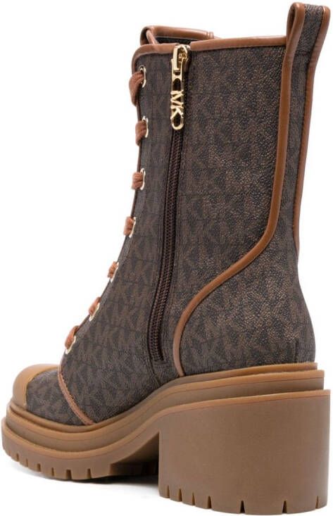 Michael Kors Hanley 70mm monogram-pattern ankle boots Brown
