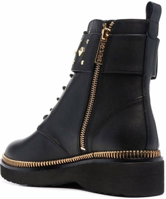 Michael Kors Haskell spike-strap leather boots Black