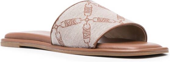 Michael Kors Hayworth leather slides Brown