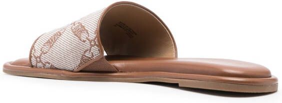 Michael Kors Hayworth leather slides Brown