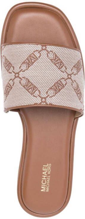 Michael Kors Hayworth leather slides Brown