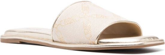 Michael Kors Hayworth leather slides Neutrals