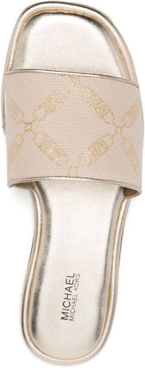 Michael Kors Hayworth leather slides Neutrals