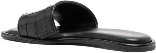 Michael Kors Hayworth woven leather slides Black