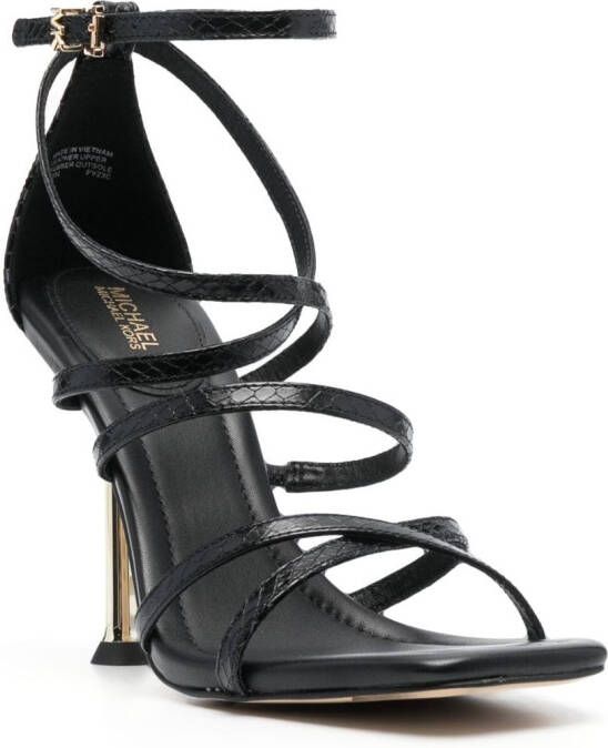 Michael Kors Imani 105mm snakeskin-print sandals Black