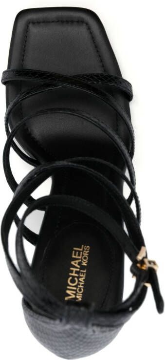 Michael Kors Imani 105mm snakeskin-print sandals Black