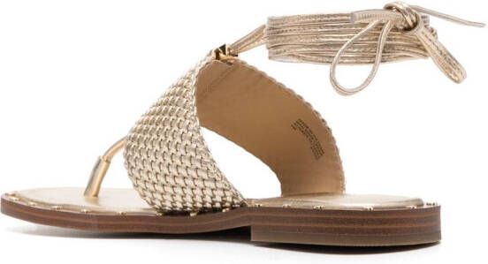 Michael Kors interwoven ankle-tie fastening sandals Gold