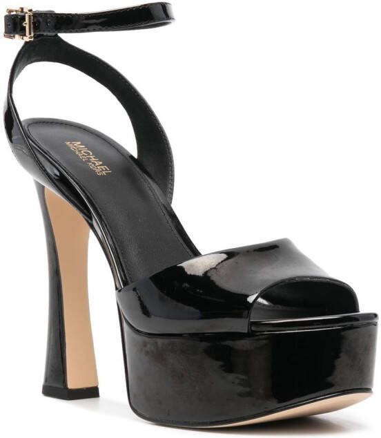 Michael Kors Jenson patent-leather sandals Black