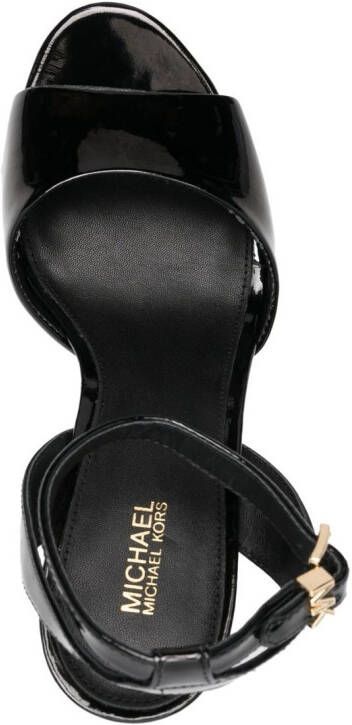 Michael Kors Jenson patent-leather sandals Black