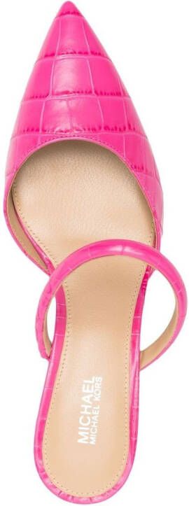 Michael Kors Jess 60mm leather kitten-heel pumps Pink