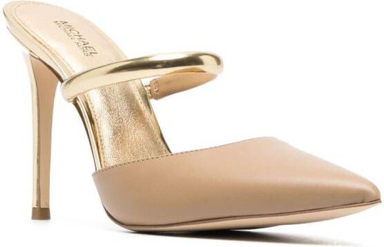 Michael Kors Jessa 105mm calf-leather stiletto mules Neutrals