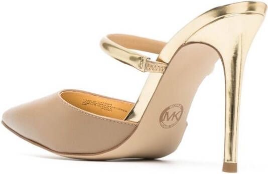 Michael Kors Jessa 105mm calf-leather stiletto mules Neutrals