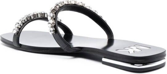 Michael Kors Jessa crystal-embellished flat sandals Black