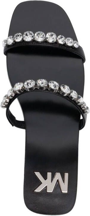 Michael Kors Jessa crystal-embellished flat sandals Black