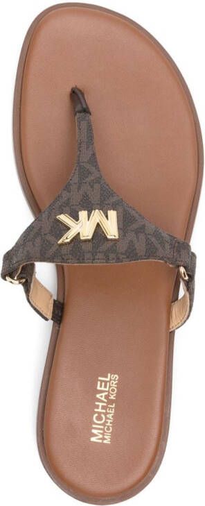 Michael Kors Jillian logo-plaque sandals Brown