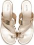 Michael Kors Jilly logo-lettering metallic-effect wedge sandals Gold - Thumbnail 4