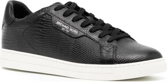 Michael Kors Keating snakeskin-effect leather sneakers Black
