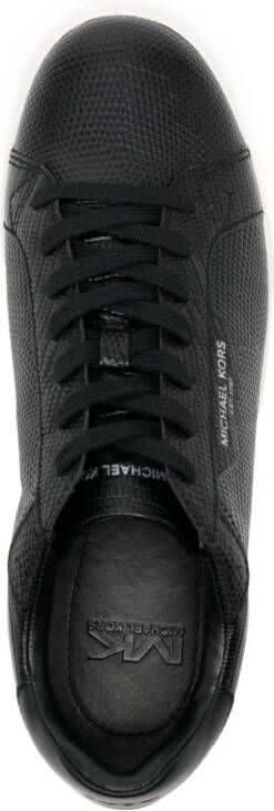 Michael Kors Keating snakeskin-effect leather sneakers Black