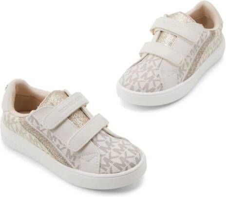 Michael Kors Kids glitter-detailing monogram-print sneakers Neutrals