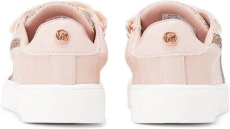 Michael Kors Kids glitter-panels monogram-print sneakers Pink