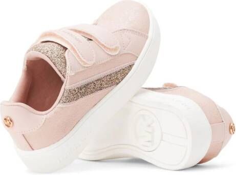 Michael Kors Kids glitter-panels monogram-print sneakers Pink