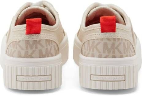 Michael Kors Kids logo-appliqué lurex sneakers Neutrals