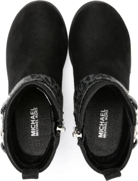 Michael Kors Kids logo-plaque round-toe boots Black