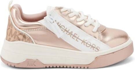 Michael Kors Kids logo-print metallic sneakers Pink