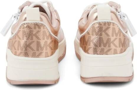 Michael Kors Kids logo-print metallic sneakers Pink