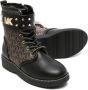 Michael Kors Kids monogram-print lace-up boots Black - Thumbnail 2