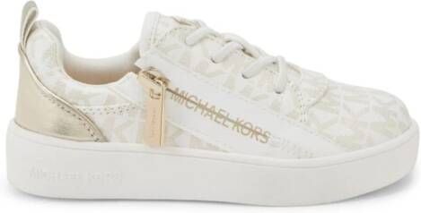 Michael Kors Kids monogram-print zip-up sneakers White