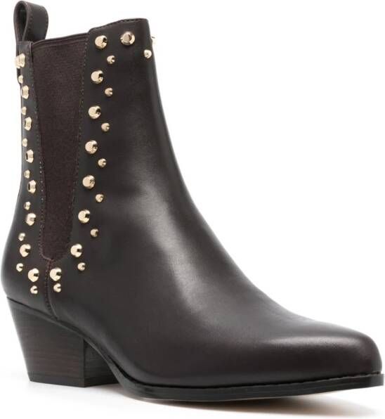 Michael Kors Kinlee 50mm studded leather boots Brown