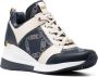 Michael Kors lace-up leather-trim sneakers Blue - Thumbnail 2
